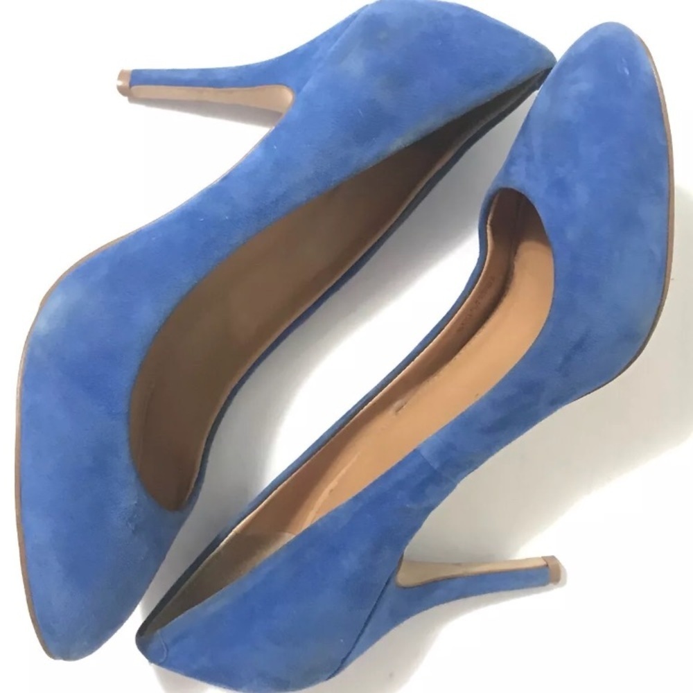 J. Crew Blue Suede Almond Toe Pumps Heels Women 9 - Picture 6 of 8